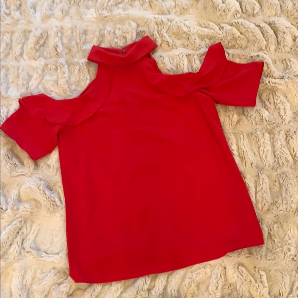 🌺🌺Luckybrand red short sleeve blouse
